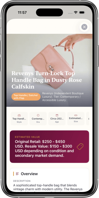 Handbag Identifier App Interface